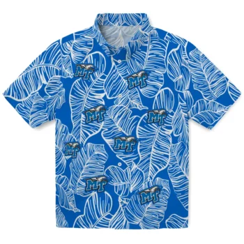 middle tennessee blue raiders leaf outline blue hawaiian shirts best selling