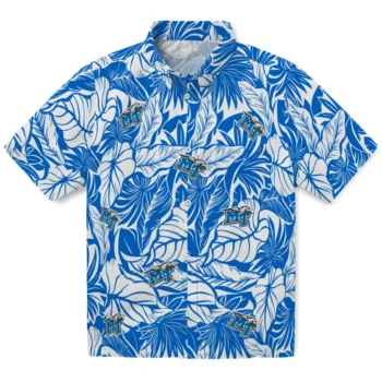 middle tennessee blue raiders monstera layer blue hawaiian shirts best selling