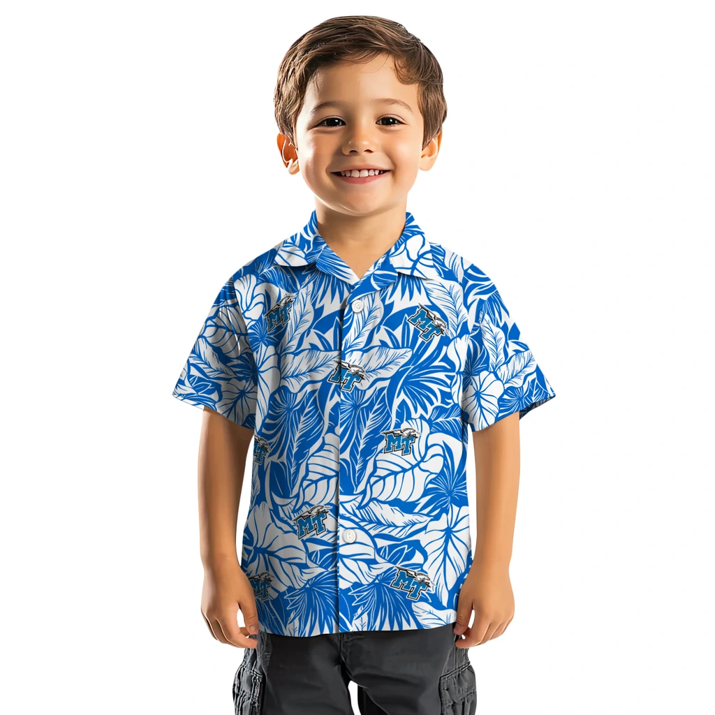Middle Tennessee Blue Raiders Hawaiian Shirt - Monstera Layer middle tennessee blue raiders monstera layer blue hawaiian shirts top rated