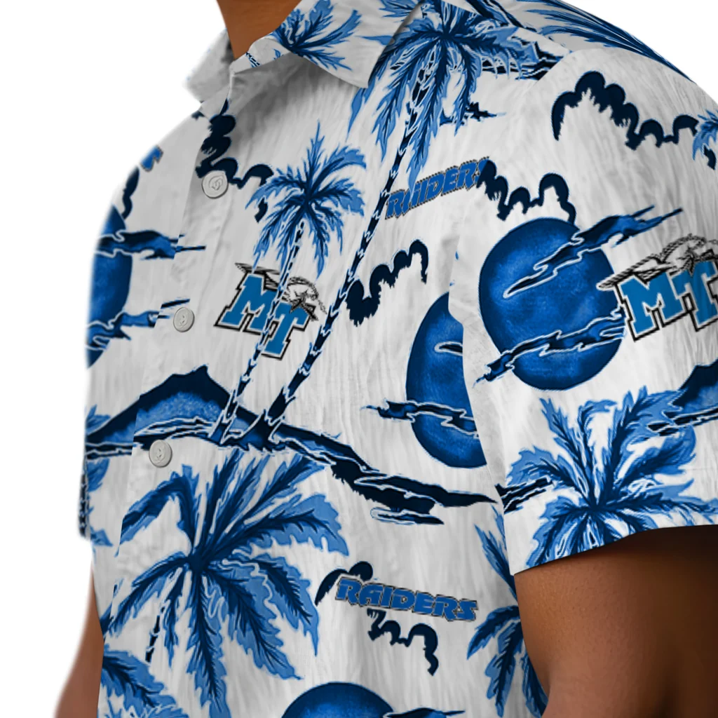 Middle Tennessee Blue Raiders Hawaiian Shirt - Palm Sunset middle tennessee blue raiders palm sunset hawaiian shirts trendy