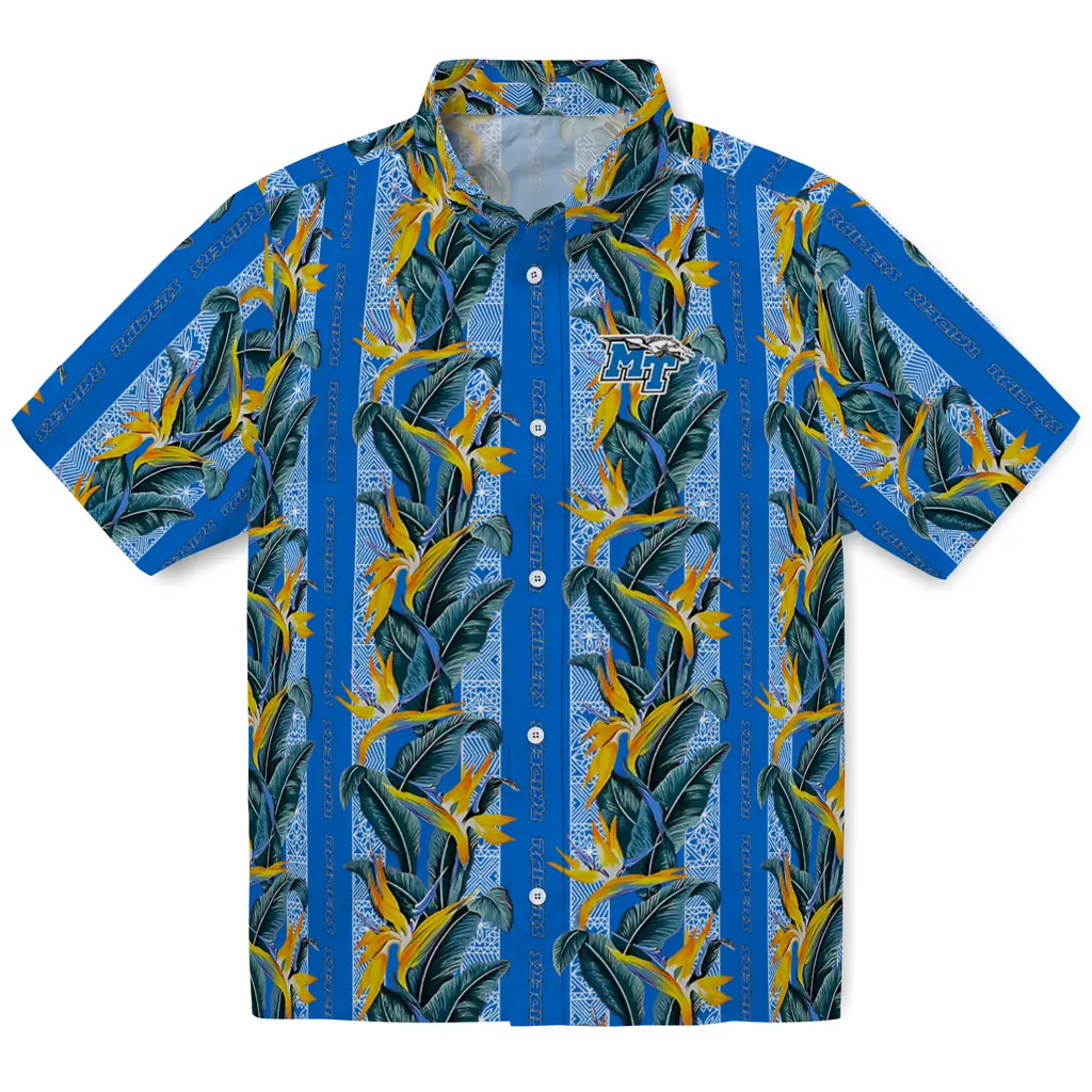 Middle Tennessee Blue Raiders Hawaiian Shirt - Paradise Vines middle tennessee blue raiders paradise vines blue hawaiian shirts best selling