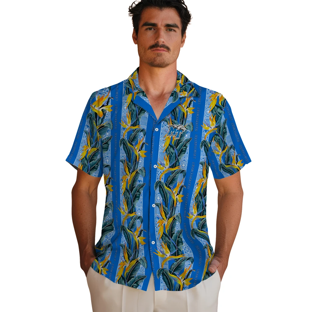 Middle Tennessee Blue Raiders Hawaiian Shirt - Paradise Vines middle tennessee blue raiders paradise vines blue hawaiian shirts fashion forward