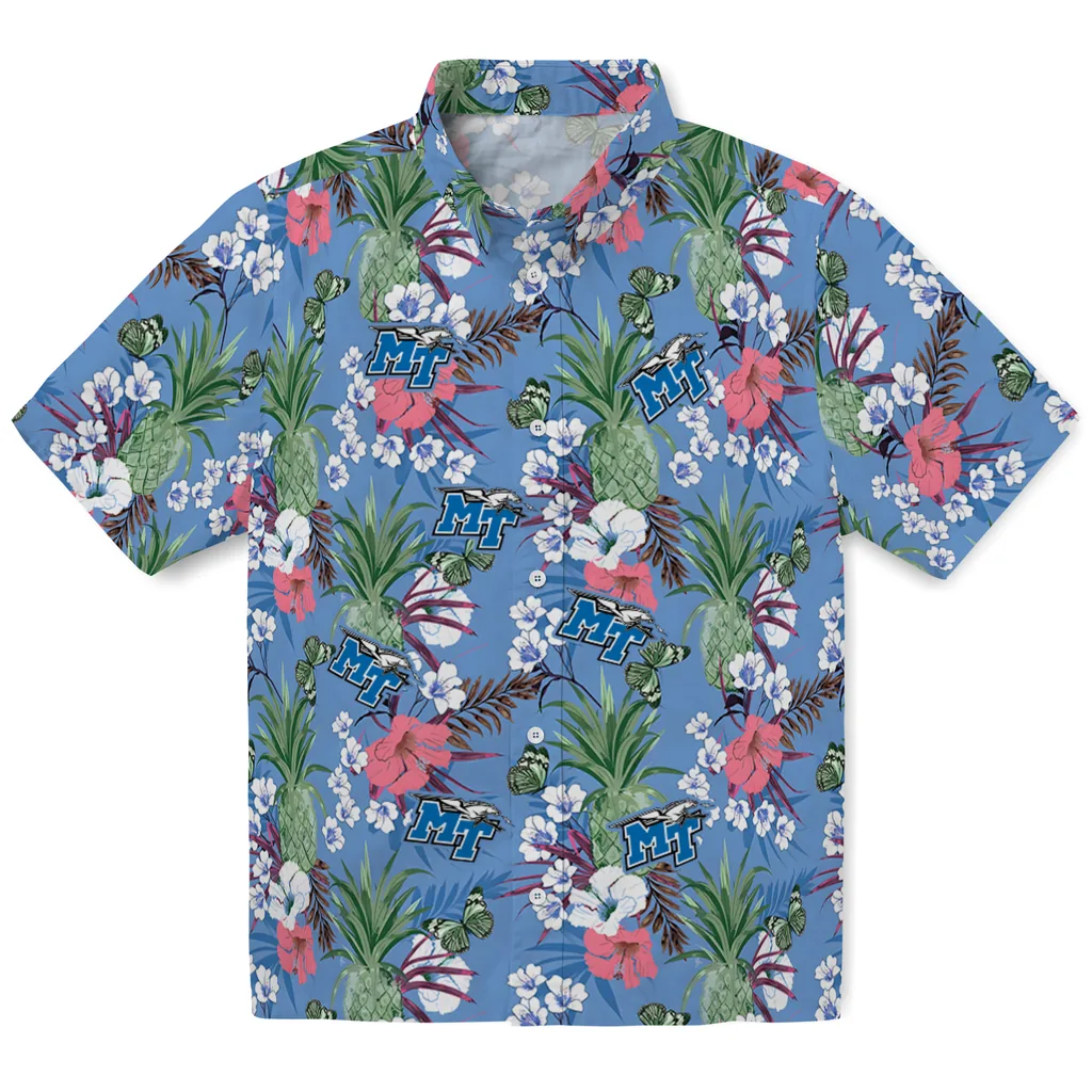 Middle Tennessee Blue Raiders Hawaiian Shirt - Pineapple Bouquet middle tennessee blue raiders pineapple bouquet best sky blue hawaiian shirts best selling