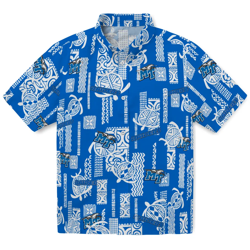Middle Tennessee Blue Raiders Hawaiian Shirt - Turtle Lines middle tennessee blue raiders turtle lines blue hawaiian shirts best selling