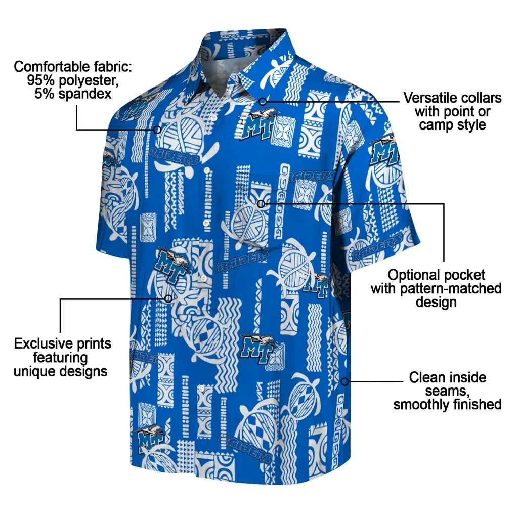 Middle Tennessee Blue Raiders Hawaiian Shirt - Turtle Lines middle tennessee blue raiders turtle lines blue hawaiian shirts new arrival