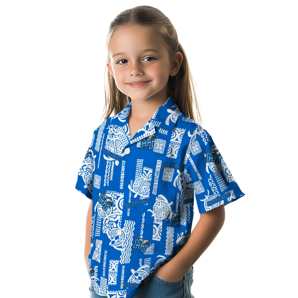 Middle Tennessee Blue Raiders Hawaiian Shirt - Turtle Lines middle tennessee blue raiders turtle lines blue hawaiian shirts premium grade