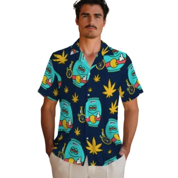 milwaukee brewers bong smile navy blue hawaiian shirts fashion forward