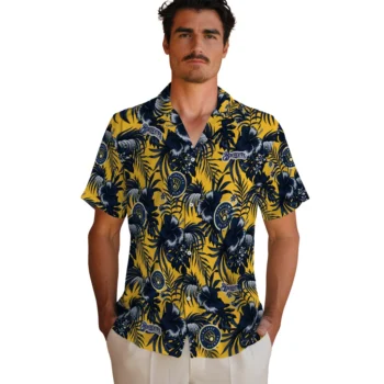 milwaukee brewers hibiscus exotic navy blue hawaiian shirts fashion forward