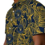 Milwaukee Brewers Hawaiian Shirt – Leaf Outline