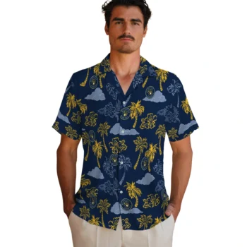 milwaukee brewers palm and clouds navy blue hawaiian shirts fashion forward
