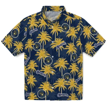 milwaukee brewers palm grove navy blue hawaiian shirts best selling