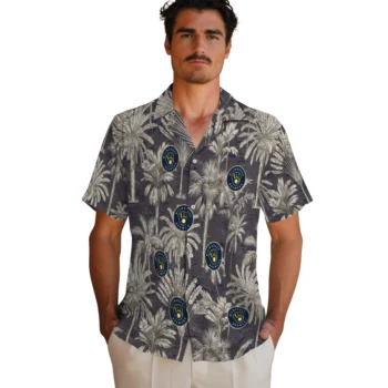 milwaukee brewers palm shadows navy blue hawaiian shirts fashion forward