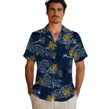 milwaukee brewers wave palm navy blue hawaiian shirts fashion forward