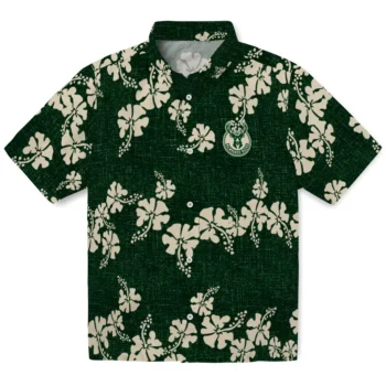 milwaukee bucks hibiscus petals green hawaiian shirts best selling