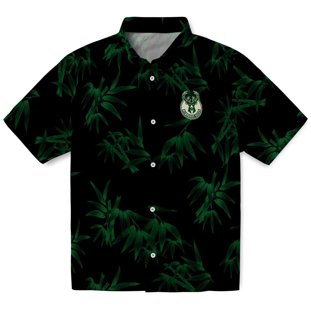 Milwaukee Bucks Hawaiian Shirt - Bamboo Branches milwaukee bucks bamboo branches green black hawaiian shirts best selling