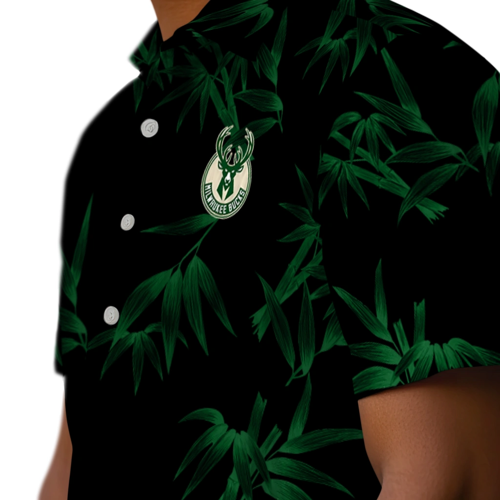 Milwaukee Bucks Hawaiian Shirt - Bamboo Branches milwaukee bucks bamboo branches green black hawaiian shirts trendy