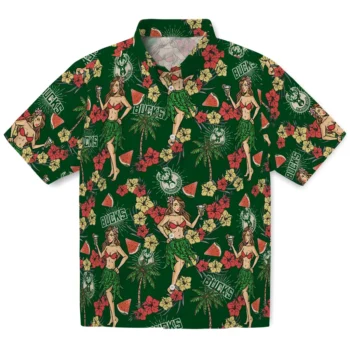 milwaukee bucks hawaiian girls design green hawaiian shirts best selling