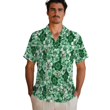 milwaukee bucks hibiscus blooms green hawaiian shirts fashion forward