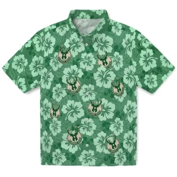milwaukee bucks hibiscus cluster green hawaiian shirts best selling