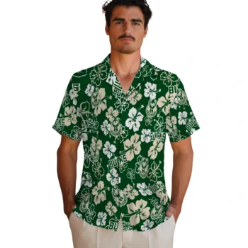 milwaukee bucks hibiscus bloom green hawaiian shirts fashion forward