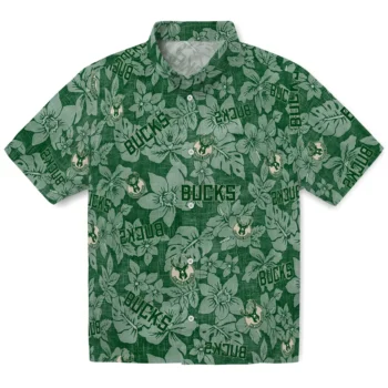 milwaukee bucks hibiscus oasis green hawaiian shirts best selling