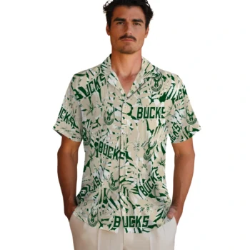 milwaukee bucks hibiscus overlay hawaiian shirts fashion forward