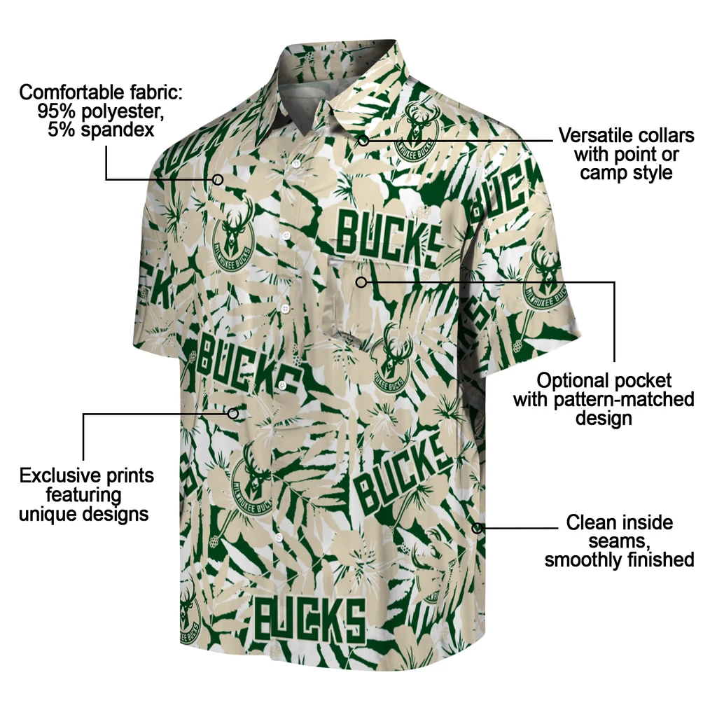 Milwaukee Bucks Hawaiian Shirt - Hibiscus Overlay milwaukee bucks hibiscus overlay hawaiian shirts new arrival