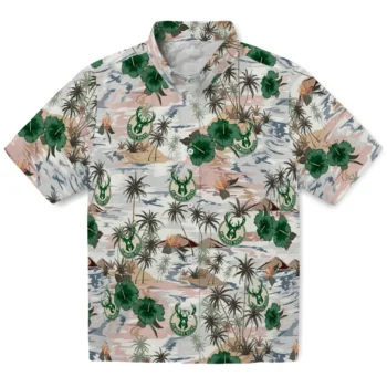 milwaukee bucks hibiscus seaside white hawaiian shirts best selling