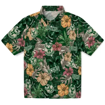 milwaukee bucks tiki jungle green hawaiian shirts best selling