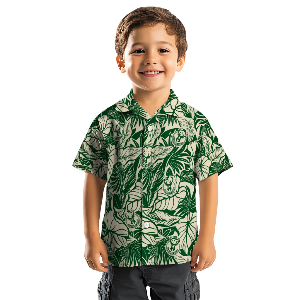 Milwaukee Bucks Hawaiian Shirt - Monstera Layer milwaukee bucks monstera layer green hawaiian shirts top rated