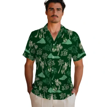 milwaukee bucks palm and clouds green hawaiian shirts fashion forward