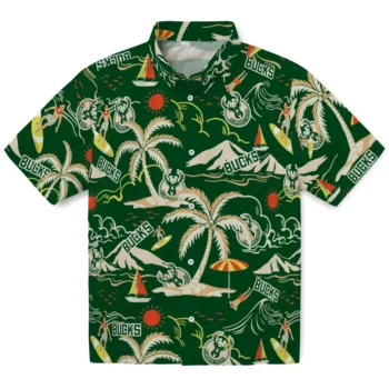 milwaukee bucks palm tree island green hawaiian shirts best selling