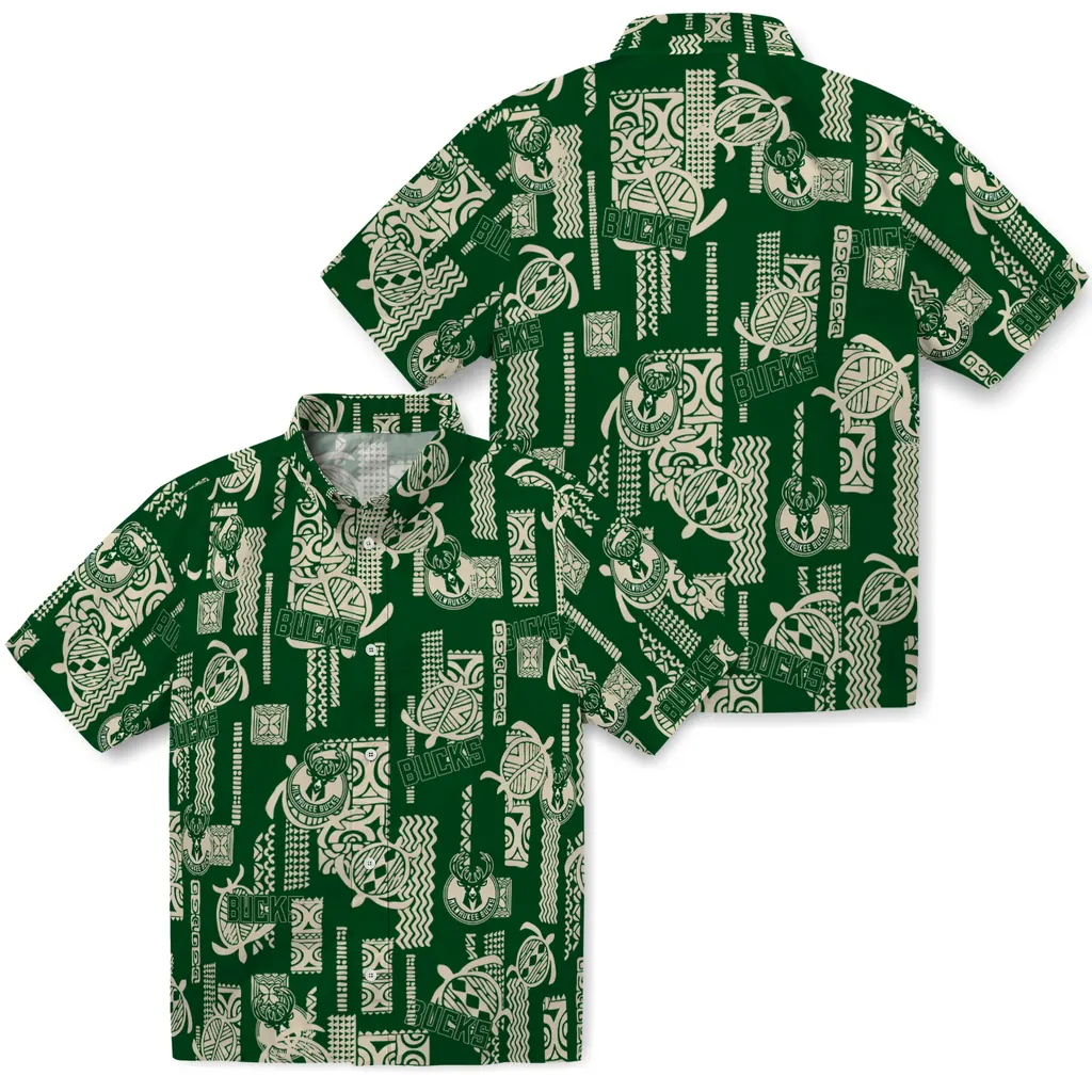 Milwaukee Bucks Hawaiian Shirt - Turtle Lines milwaukee bucks turtle lines green hawaiian shirts high quality