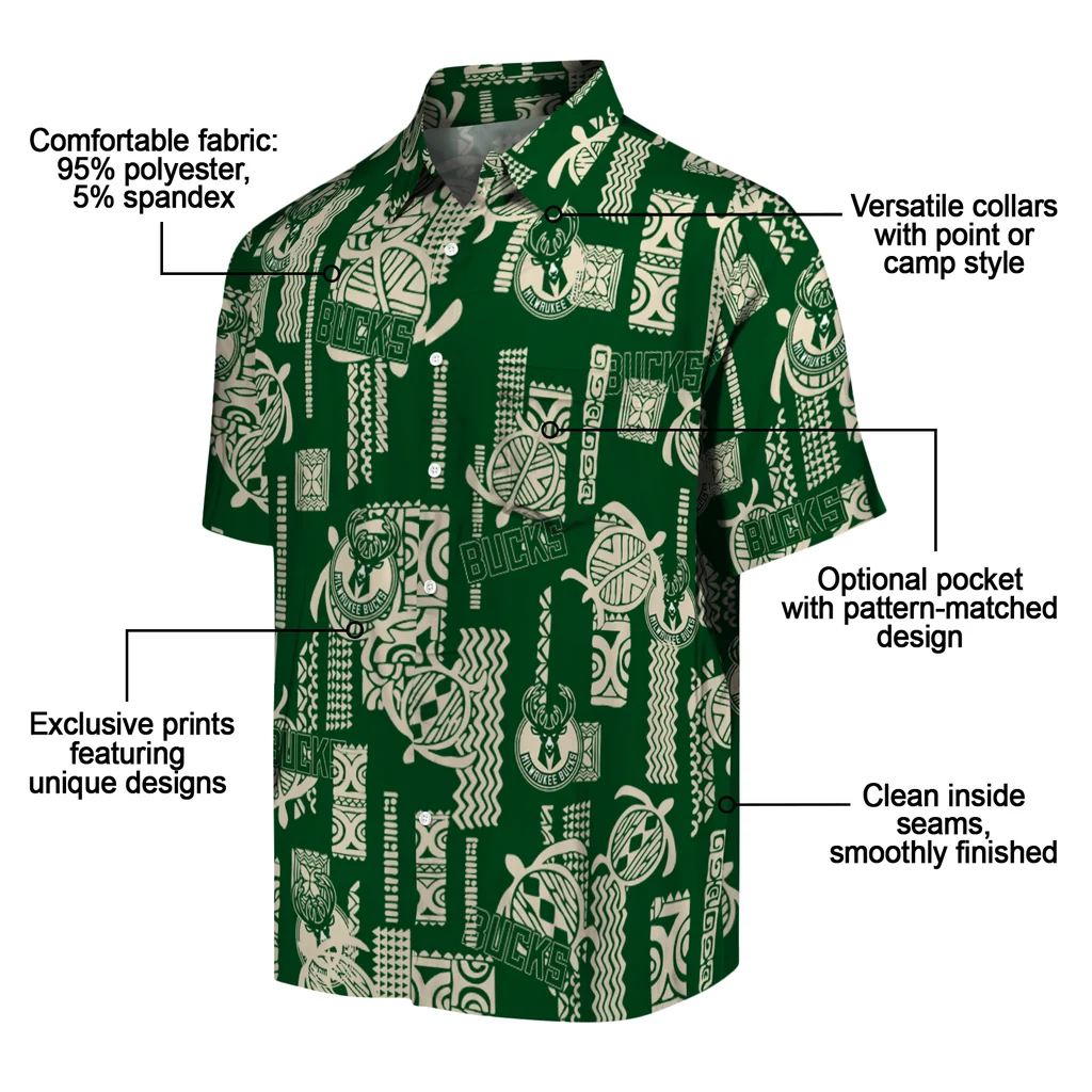 Milwaukee Bucks Hawaiian Shirt - Turtle Lines milwaukee bucks turtle lines green hawaiian shirts new arrival