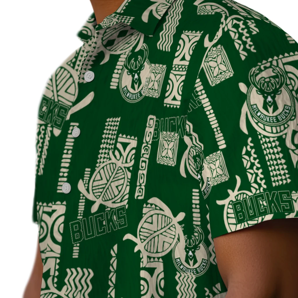 Milwaukee Bucks Hawaiian Shirt - Turtle Lines milwaukee bucks turtle lines green hawaiian shirts trendy
