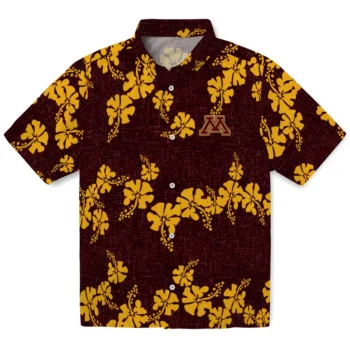 minnesota golden gophers hibiscus petals maroon hawaiian shirts best selling