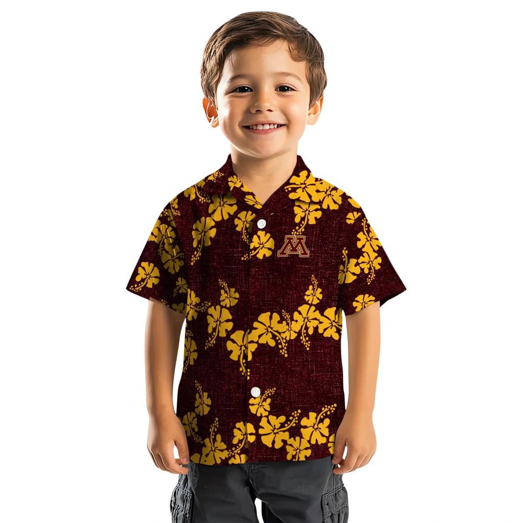 Minnesota Golden Gophers Hawaiian Shirt - 50th State Flower minnesota golden gophers hibiscus petals maroon hawaiian shirts top rated