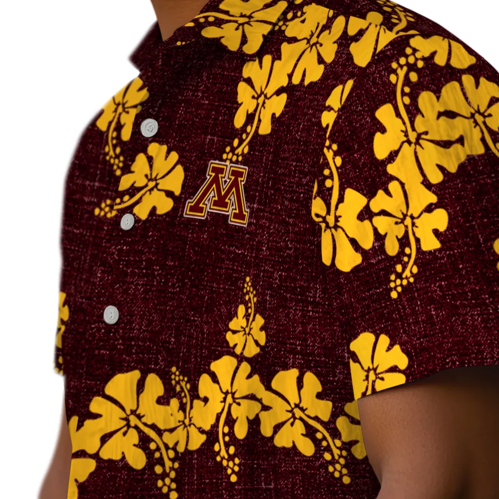 Minnesota Golden Gophers Hawaiian Shirt - 50th State Flower minnesota golden gophers hibiscus petals maroon hawaiian shirts trendy