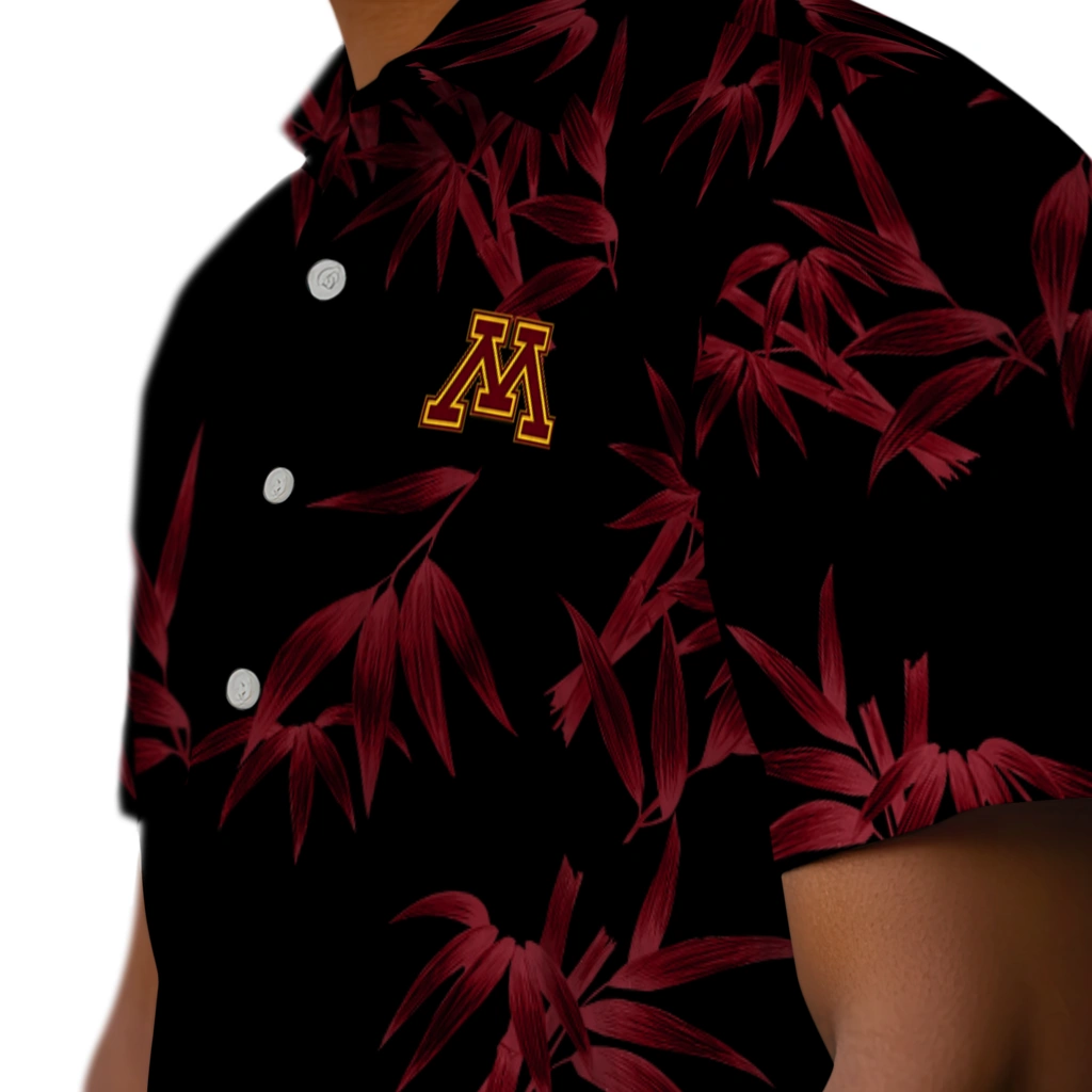 Minnesota Golden Gophers Hawaiian Shirt - Bamboo Branches minnesota golden gophers bamboo branches maroon black hawaiian shirts trendy