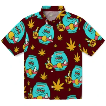 minnesota golden gophers bong smile maroon hawaiian shirts best selling