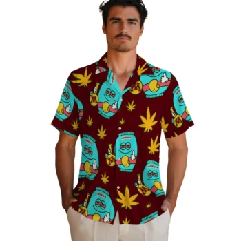 minnesota golden gophers bong smile maroon hawaiian shirts fashion forward