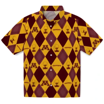 minnesota golden gophers balloon plaid maroon hawaiian shirts best selling
