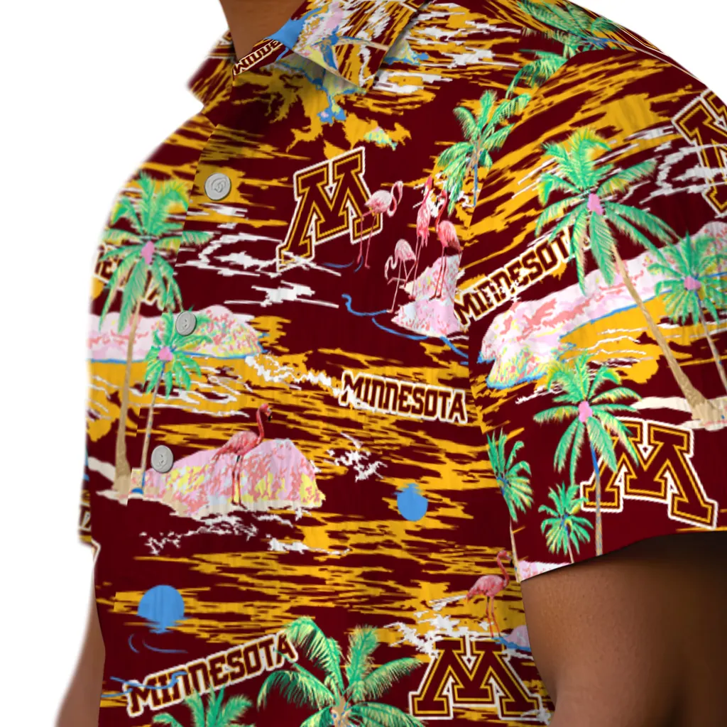 Minnesota Golden Gophers Hawaiian Shirt - Hawaii Island minnesota golden gophers flamingo retreat maroon hawaiian shirts trendy