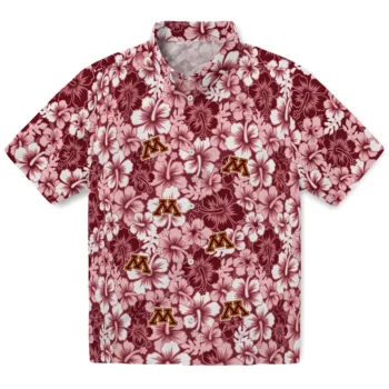 minnesota golden gophers hibiscus blooms maroon hawaiian shirts best selling