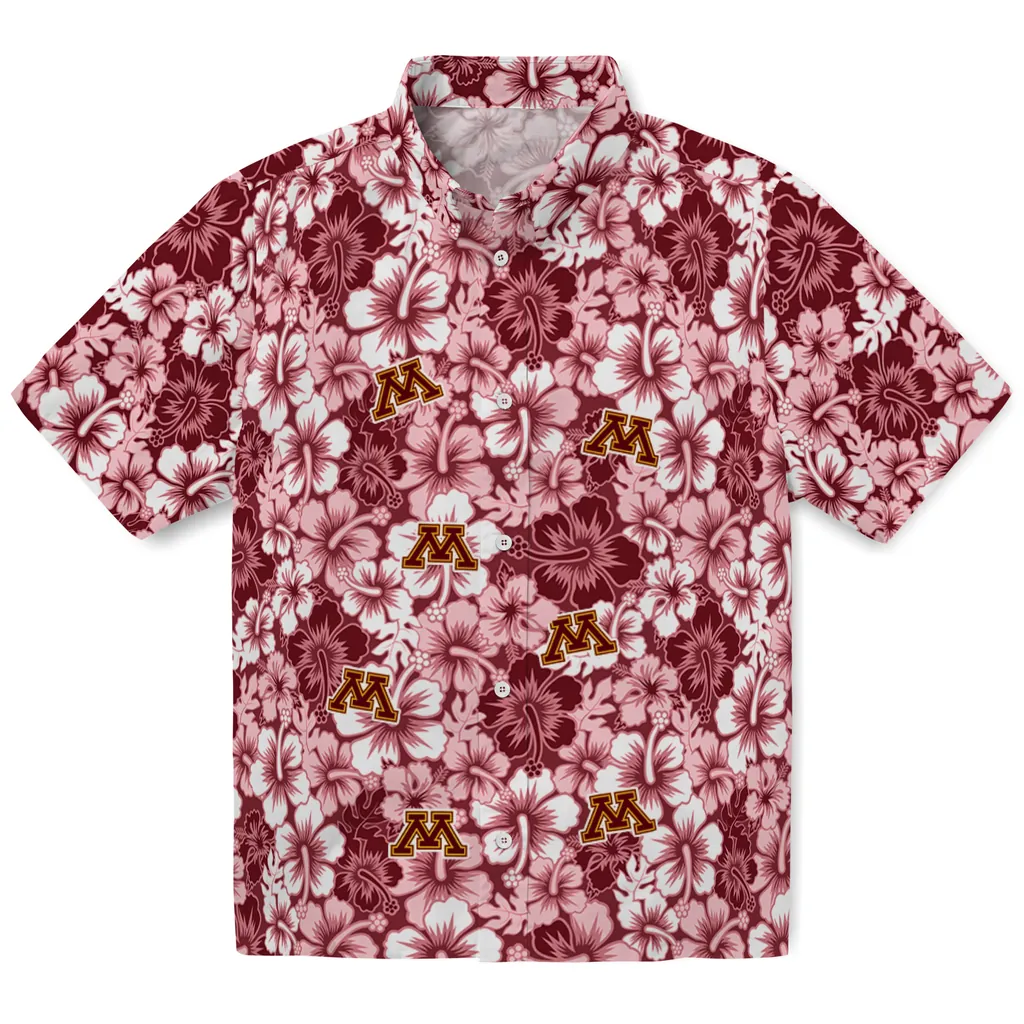 Minnesota Golden Gophers Hawaiian Shirt - Hibiscus Blooms minnesota golden gophers hibiscus blooms maroon hawaiian shirts best selling