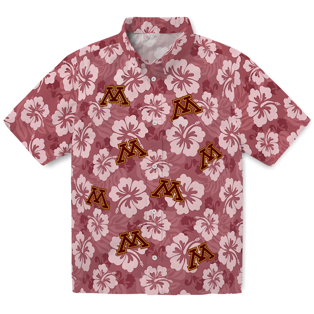 Minnesota Golden Gophers Hawaiian Shirt - Hibiscus Cluster minnesota golden gophers hibiscus cluster maroon hawaiian shirts best selling