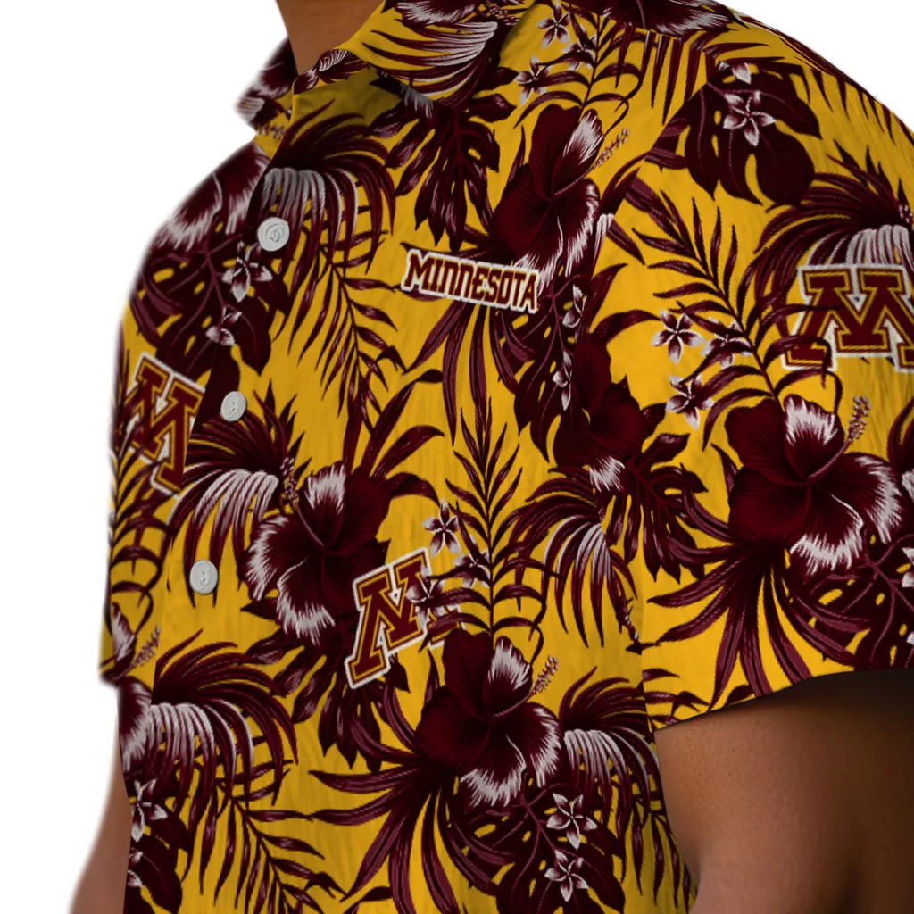 Minnesota Golden Gophers Hawaiian Shirt - Hibiscus Exotic minnesota golden gophers hibiscus exotic maroon hawaiian shirts trendy