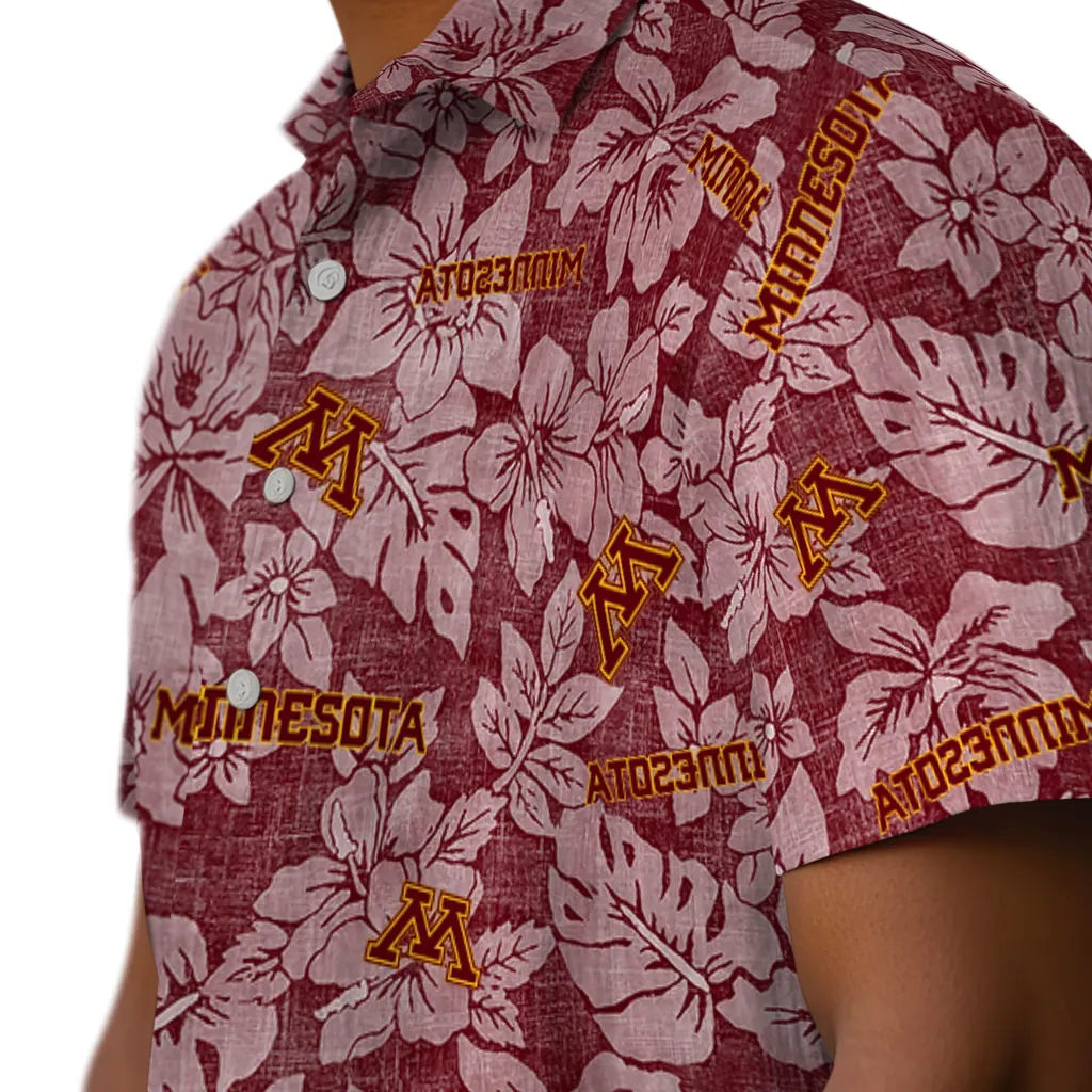 Minnesota Golden Gophers Hawaiian Shirt - Hibiscus Oasis minnesota golden gophers hibiscus oasis maroon hawaiian shirts trendy