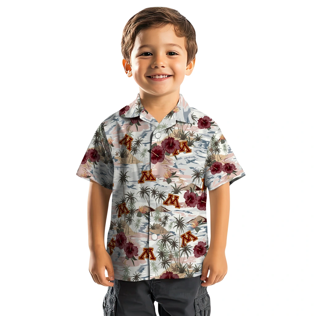 Minnesota Golden Gophers Hawaiian Shirt - Hibiscus Seaside minnesota golden gophers hibiscus seaside white hawaiian shirts top rated