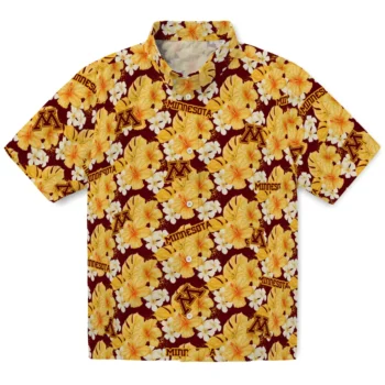 minnesota golden gophers hibiscus tropics maroon yellow hawaiian shirts best selling